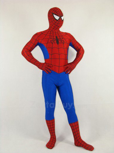 Red and Blue Lycra Spandex lycra Spiderman Zentai Costume