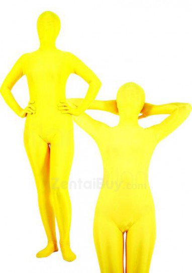 Popular Yellow Lycra Spandex lycra Unisex Suit