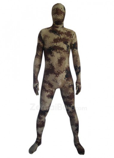 Desert Camouflage Lycra Spandex lycra  Zentai Suit