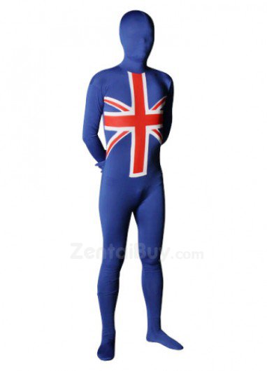 England Flag Pattern Unisex Lycra Zentai Suit