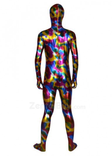 Colorful Shiny Catsuit Metallic Party Catsuit Male Zentai Suit