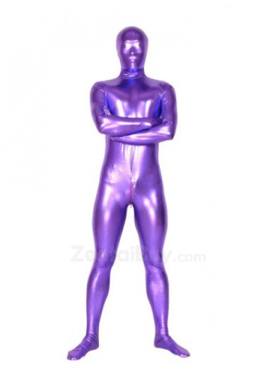Perfect Purple Shiny Catsuit Metallic Party Catsuit Unisex Suit