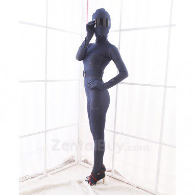 Elastic Stretch Denim Blue Jeans Fashion Zentai Catsuit Party Tights