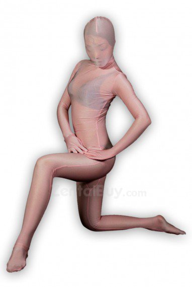 Flesh and Pink Color Lycra Silk Zentai Fullbody Tights