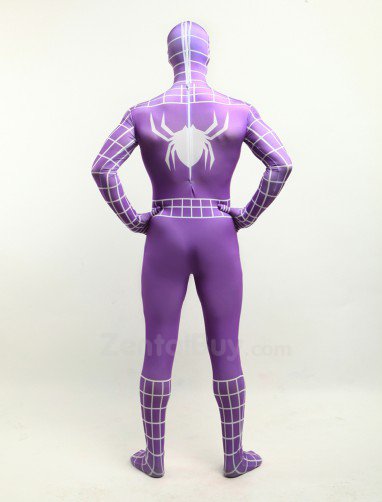 Purple Spiderman Super Hero Halloween Fullbody Zentai Spandex lycra Holiday Party Unisex Lycra Morph lycra Zentai Suit