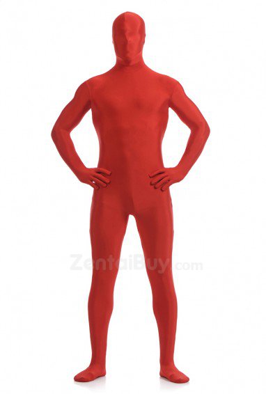 Red Fullbody Zentai Spandex lycra Holiday Party Unisex Lycra Morph lycra Zentai Suit