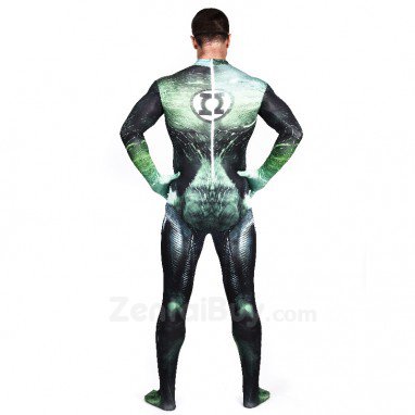 Green Lattern Fullbody Zentai Halloween Spandex lycra Holiday Party Unisex Cosplay Zentai Suit