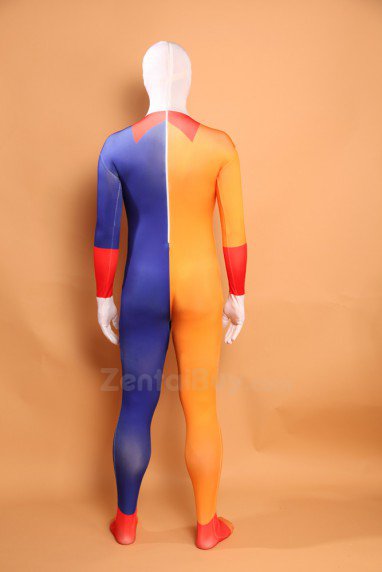 Orange and Blue Clown Halloween Fullbody Zentai Spandex lycra Holiday Party Unisex Lycra Morph lycra Zentai Suit