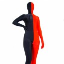 Fullbody Zentai Half Red Half Black Spandex lycra Zentai Suit