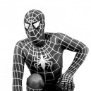 Supply White Stripe Black Lycra Spandex lycra Spiderman Zentai Costume - Spider man 3 Costume