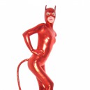 Red Devil PVC Catsuit Party with Mask and Tail