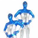 Supply Blue and Silver Shiny Catsuit Metallic Party Catsuit Unisex Suit