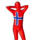 Supply Pattern of Norwegian Flag Unisex Lycra Zentai Suit