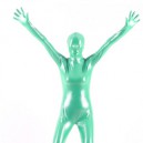 Supply Quality Green Silver Dot PVC Breathable Unisex  Zentai