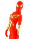 Supply Red  And Gold Lycra Spandex lycra Shiny Catsuit Metallic Party Catsuit Unisex Suit