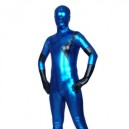 Supply Blue And Black Shiny Catsuit Metallic Party Catsuit Unisex Suit