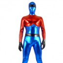 Supply Red Blue and Black Shiny Catsuit Metallic Party Catsuit Super Hero Zentai Suit