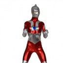 Red Gray Shiny Catsuit Metallic Party Catsuit Zentai Men's Suit