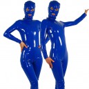 Supply Royal Blue Fullbody Zentai Front Open PVC Unisex Catsuit Party