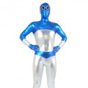 Supply Silver And Blue Shiny Catsuit Metallic Party Catsuit Zentai Suit
