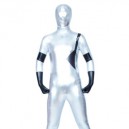 Supply White And Black Shiny Catsuit Metallic Party Catsuit Unisex Suit
