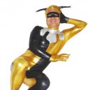 Supply Yellow And Black Shiny Catsuit Metallic Party Catsuit Unisex Suit