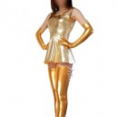 Supply Classic Top Gold Shiny Catsuit Metallic Party Catsuit Sexy Dress