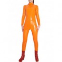 Supply Orange Shiny PVC Catsuit Party