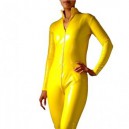 Supply Yellow PVC Front Open Unisex Catsuit Party