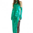 Classic Green Shiny Catsuit Metallic Party Catsuit Sexy Dress