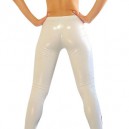 White Shiny Catsuit Metallic Party Catsuit Sexy Trousers