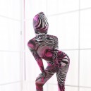Pink and White Color Combination of Animal Patterns DuPont Zentai Catsuit Partys Tights
