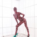 Supply Red Leopard Spots DuPont Zentai Catsuit Partys Tights