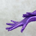 Supply ZENTAI Purple Shiny Catsuit Metallic Party Catsuit Gloves