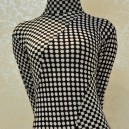 Polka Dot Checkered Pattern of Black and White Color Stitching Sense Art Fullbody Zentai Suit Tights