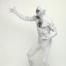 White Spiderman Super Hero Fullbody Zentai Spandex lycra Holiday Party Unisex Lycra Morph lycra Zentai Suit