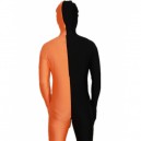 Black and Orange Split Halloween Holiday Party Cosplay Unisex Lycra Spandex lycra Zentai Suit
