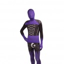 Supply Black and Purple Fullbody Zentai Halloween Spandex lycra Holiday Party Unisex Cosplay Zentai Suit