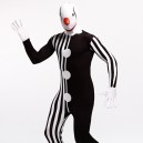 Supply Black and White Strip Clown Fullbody Zentai Halloween Spandex lycra Holiday Party Unisex Cosplay Zentai Suit