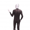Black and White Stripe Fullbody Zentai Halloween Spandex lycra Holiday Party Unisex Cosplay Zentai Suit