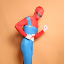 Supply Red and Blue Big Beard Fullbody Zentai Halloween Spandex lycra Holiday Party Unisex Cosplay Zentai Suit