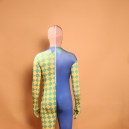 Split Color Fullbody Zentai Halloween Spandex lycra Holiday Party Unisex Cosplay Zentai Suit