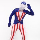 Usa National Flag Fullbody Zentai Halloween Spandex lycra Holiday Party Unisex Cosplay Zentai Suit