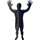 Supply Grey and Deep Blue Split Halloween Holiday Party Cosplay Unisex Lycra Spandex lycra Zentai Suit