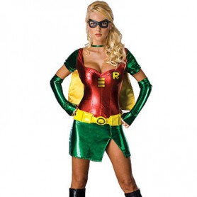 Red Batgirl Robin Lycra Shiny Catsuit Metallic Party Catsuit Super Hero