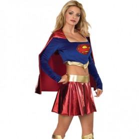 Super Girl Lycra Shiny Catsuit Metallic Party Catsuit Super Hero Costume