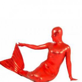 Top Red Shiny Catsuit Metallic Party Catsuit Unisex Suit