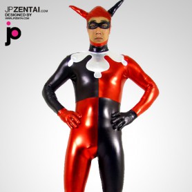 Harley Quinn Shiny Catsuit Metallic Party Catsuit Zentai Suit