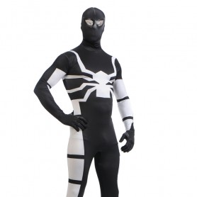 Black and White Spiderman Super Hero Halloween Fullbody Zentai Spandex lycra Holiday Party Unisex Lycra Morph lycra Zentai Suit