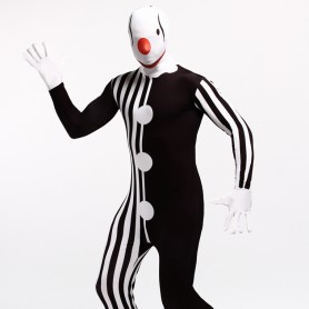 Black and White Strip Clown Fullbody Zentai Halloween Spandex lycra Holiday Party Unisex Cosplay Zentai Suit